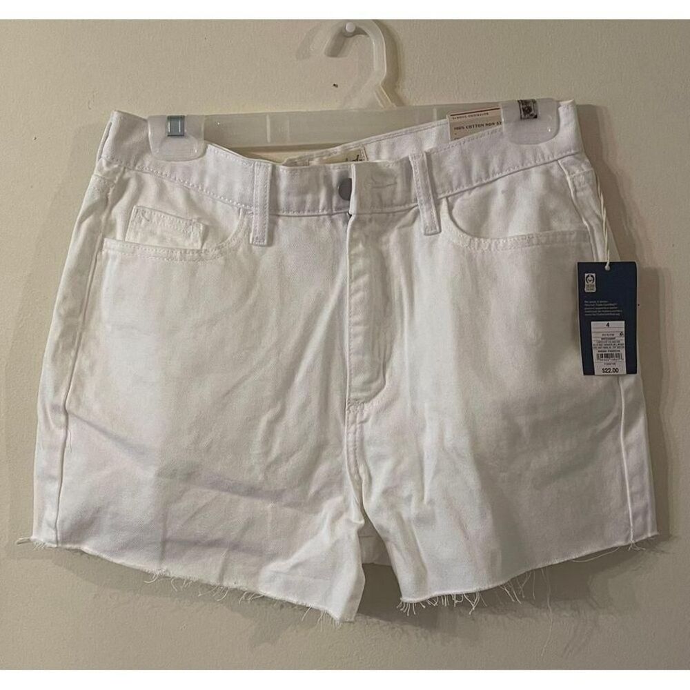 Universal Thread White Denim Shorts | Raw Hem | Size 4